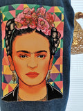 Joyiva - Frida Colorful Portrait Kadın Kot Ceket